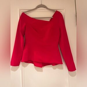 bcbgmaxazria Red asymmetrical top NWT, Size 4